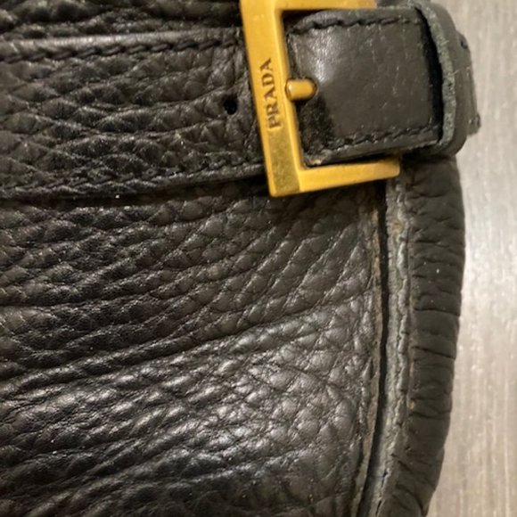 Prada Men's Black Textured Leather Driving Loafers Size 11.5 - Picture 2 of 14